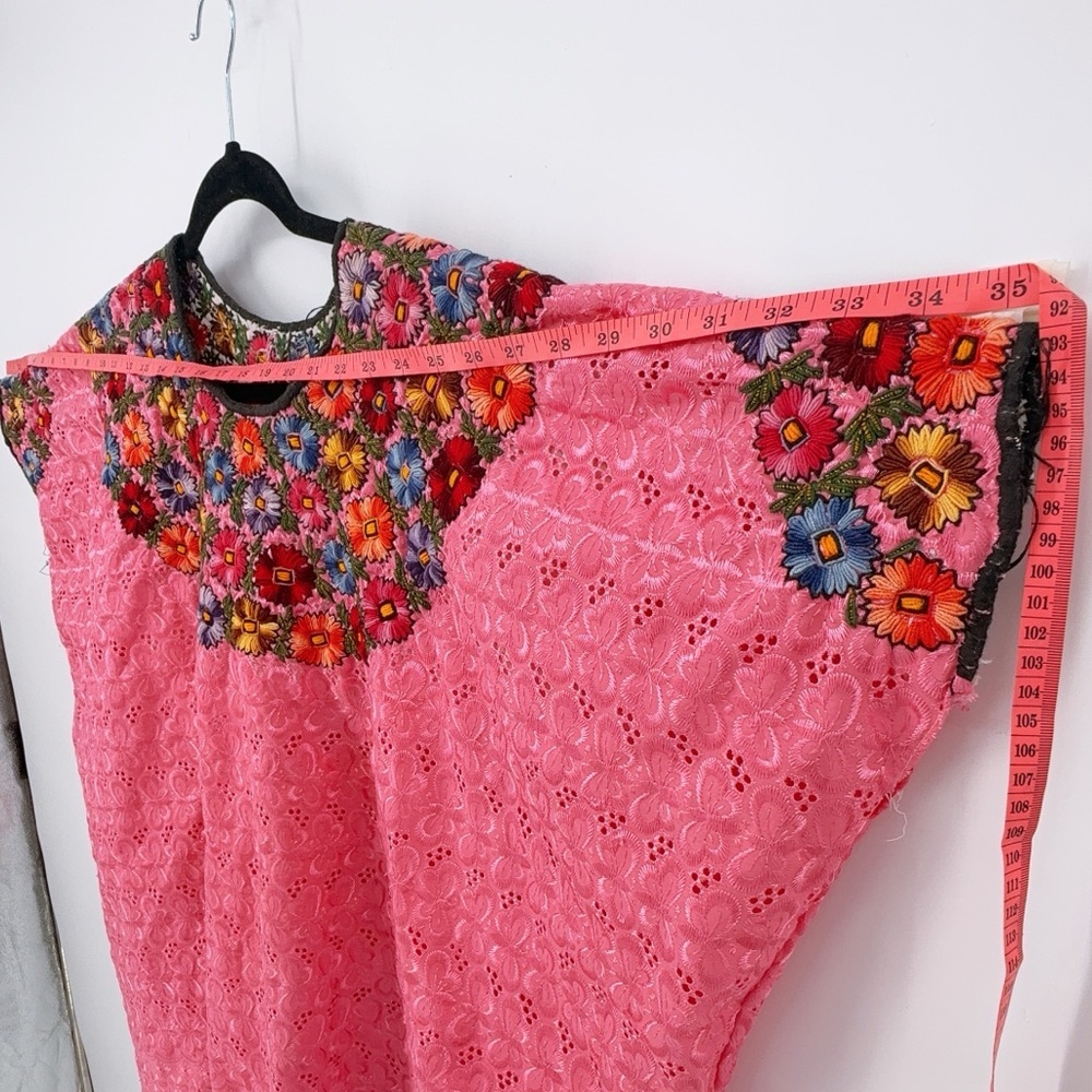Guatemalan Huipil Blouse Cover Up, hand-embroidered - Picture 7 of 9